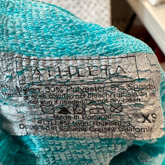 Athleta Workout Top Womens XS Teal Sleeveless Tank Sporty Active Exercise - Picture 11 of 13